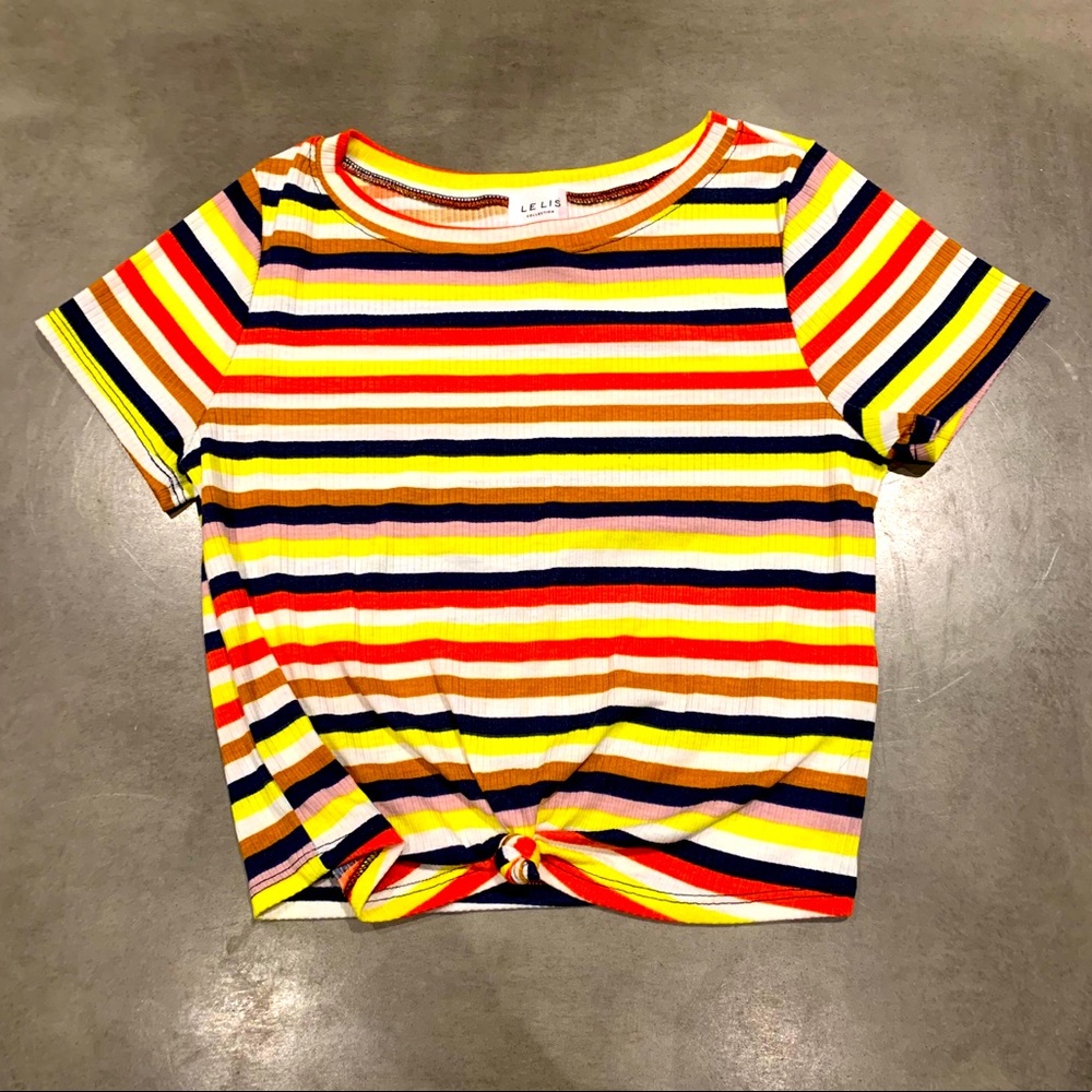 Lelis striped cropped shirt